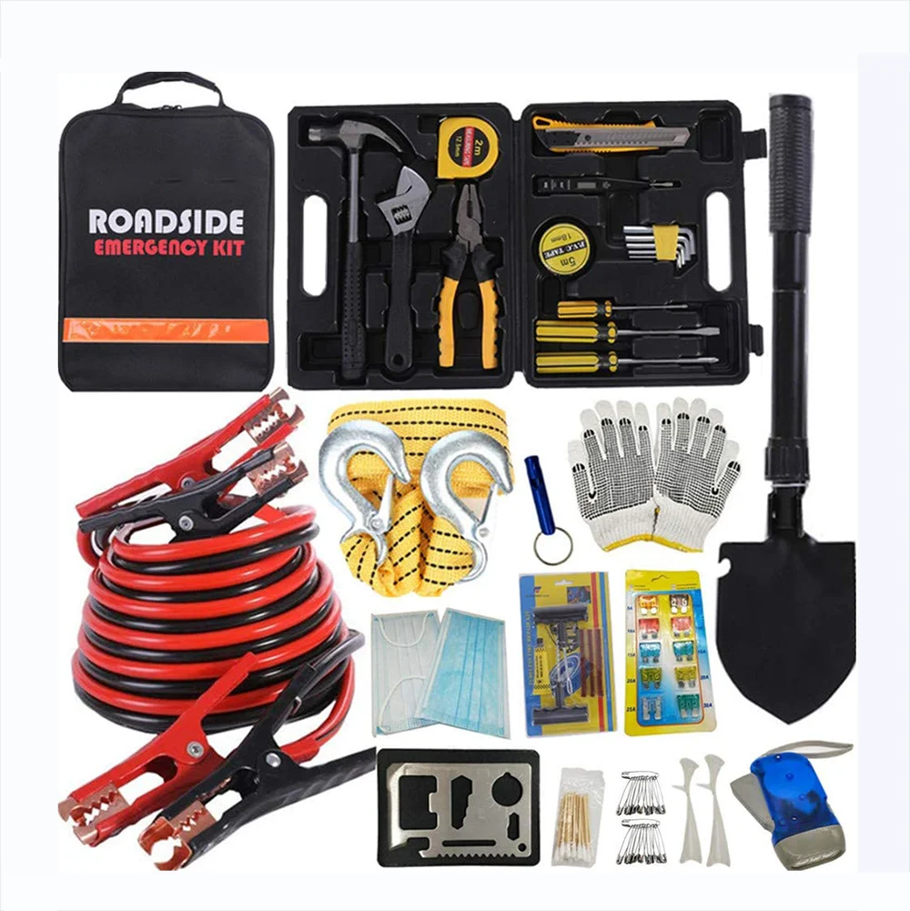 14 Pcs Multipurpose Utility Tool Vehicle Rescue Kit Waterproof Winter Car Emergency Tool Kit Protable Roadway Safety Kit