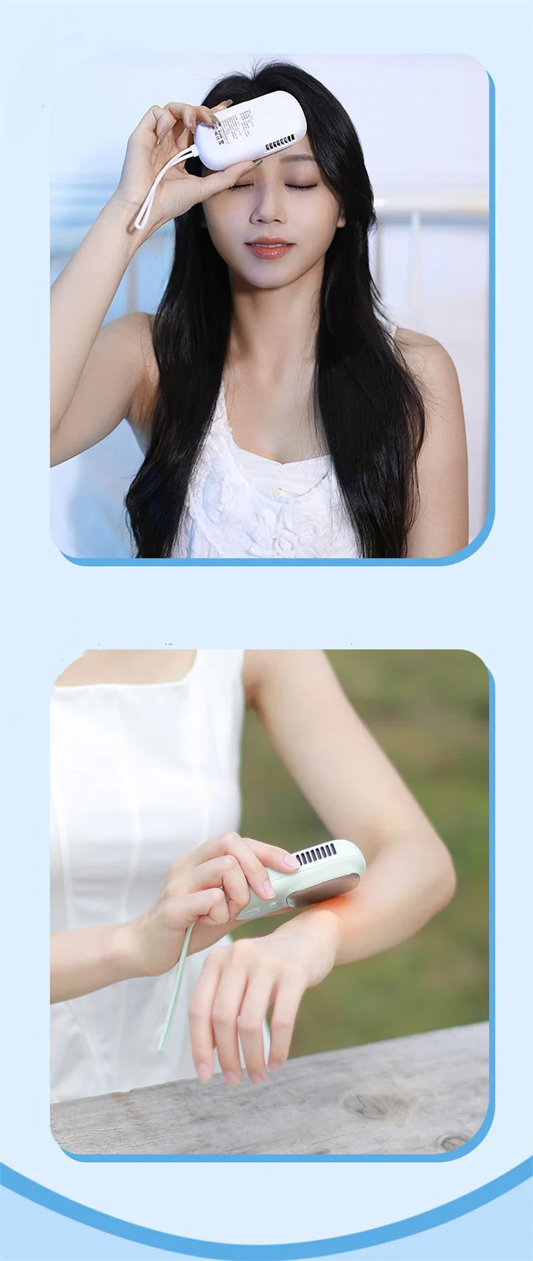 Lazy People Portable Air Cooling Fan Electric Semiconductor Controller Hand Held Fan USB Mini With Logo