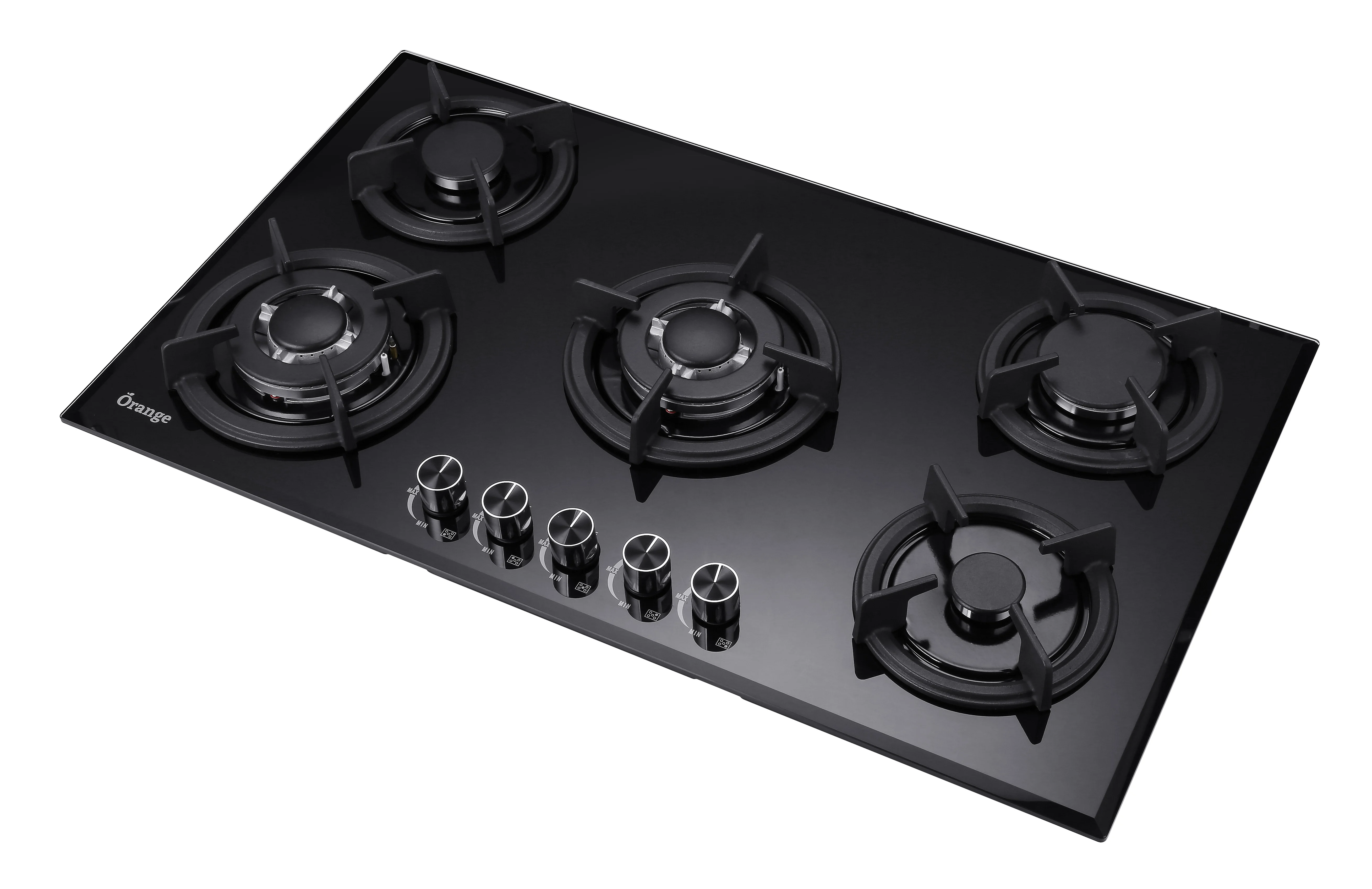 Hot selling Portable 5 Burners tempered glass  Gas Hob for home using