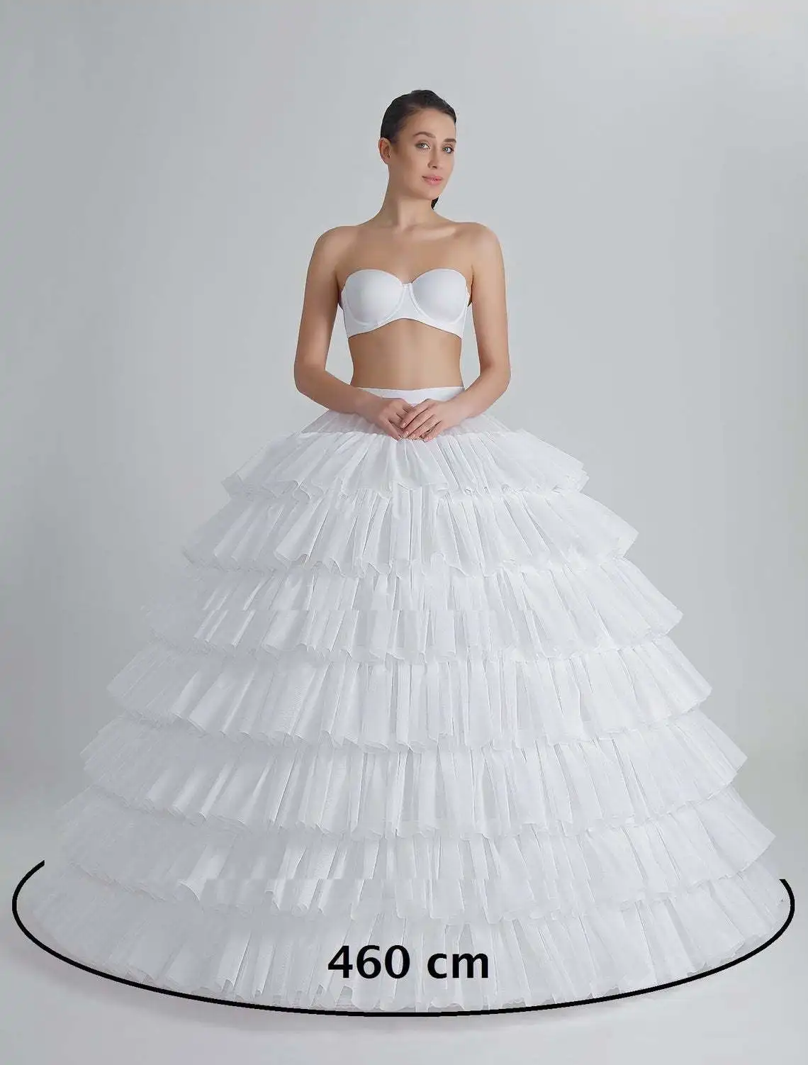 AL1643 high quality 6 hoop 7 layer lotus wedding dresses Bride Violent long Steel ring 8mm cancan petticoat underskirt