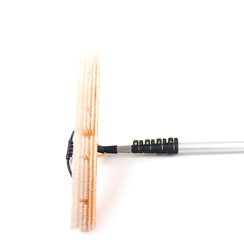 20Ft 6M Water Fed Pole Brush For Solar Panel Cleaning With Aluminum Telescopic Long Handle