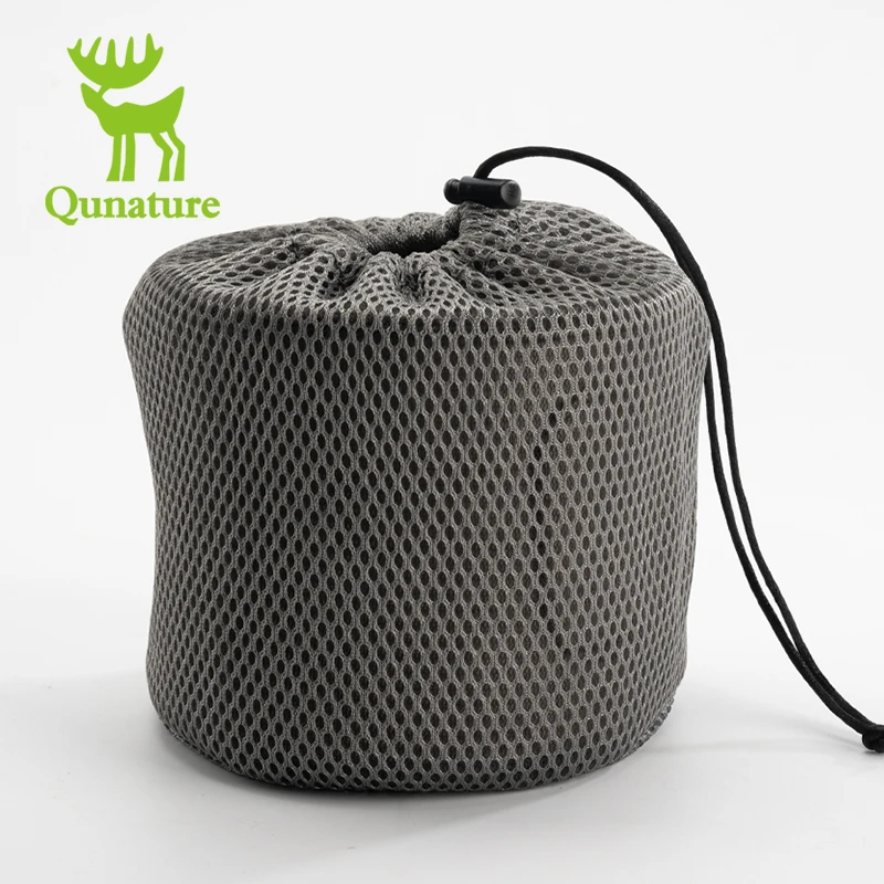 Qunature Открытый Кемпинг подвесной горшок для пеших прогулок Складная ручка легкая 1100 мл большой емкости титановая кружка чашка
