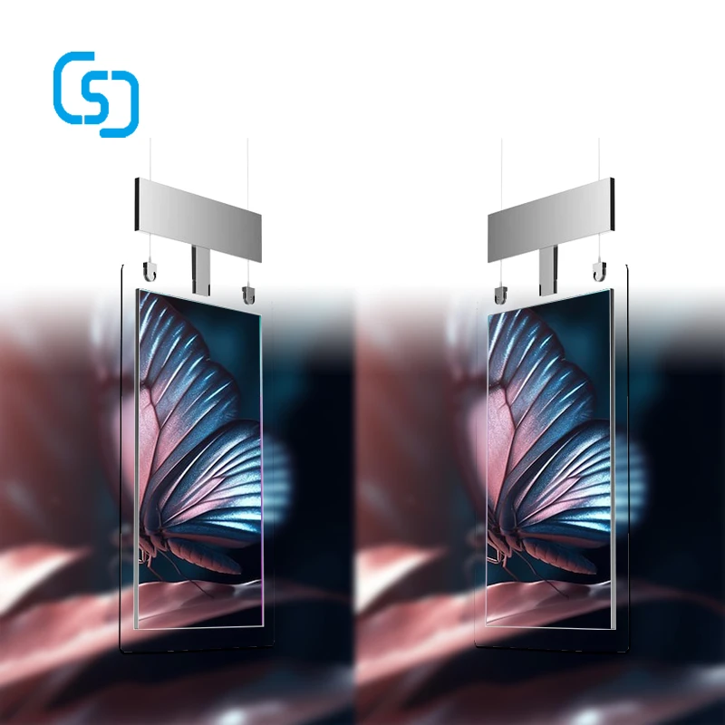 43 Inch 4k Transparent Glass Oled Display Screen Window Advertising Player Ultra-Thin Transparent Double Sided Screen
