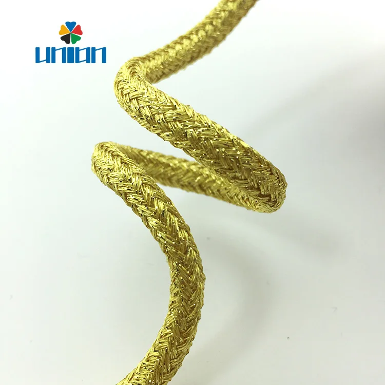 Wholesale 5mm silver gold metallic cord for bag handle