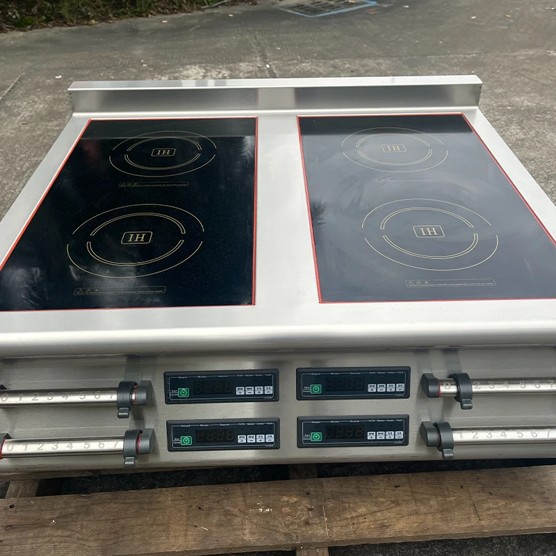 Коммерческая 4-конфорочная индукционная плита мощная 3500 Вт гостиничный ресторан нержавеющая сталь электрическая кухонная