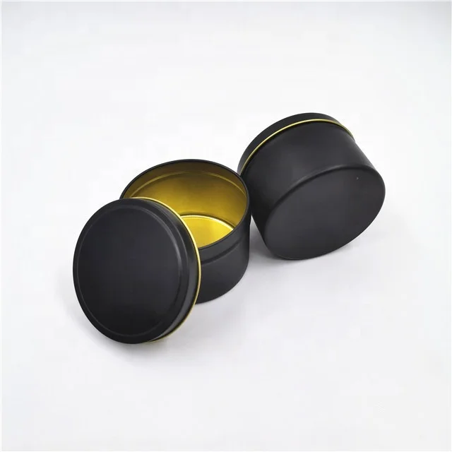 2oz 4oz 6oz 8oz round black candle tins candle box packaging  in stock