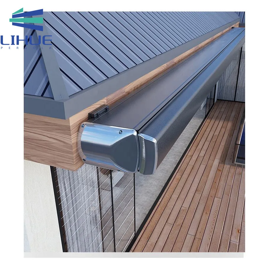 Outdoor Sunshade Automatic Retractable Side Awning/Aluminum Rolling Awning Door Canopy Auvent