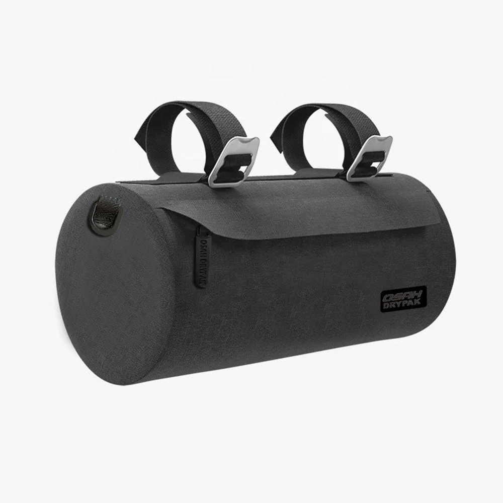 Custom Logo Fashion Snowy grey TPU  Outdoor Cycling Bike Waterproof Cylinder Handlebar Front Frame Bicycle Bag