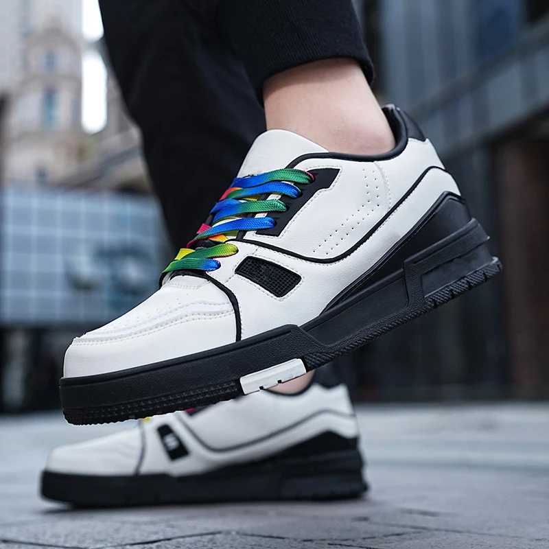 Manufacture High Quality Custom High Low Cut Luxury PU Leather Blank Men Skate Basketball Style Shoes