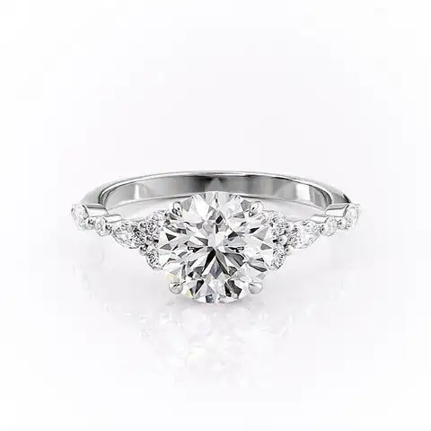 Vintage Design Customization D Color Moissanite Round Cut Diamond Luxury Custom Wedding Ring