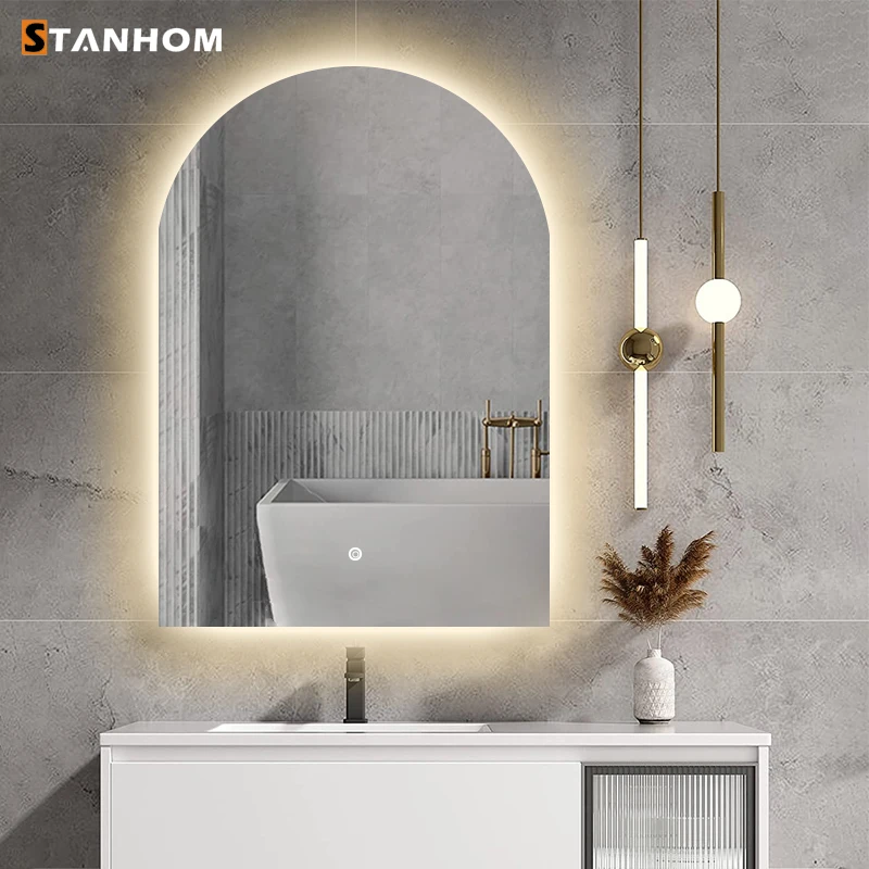 STANHOM Arched Automatic Defogger Vanity LED Backlit Bath Mirrors