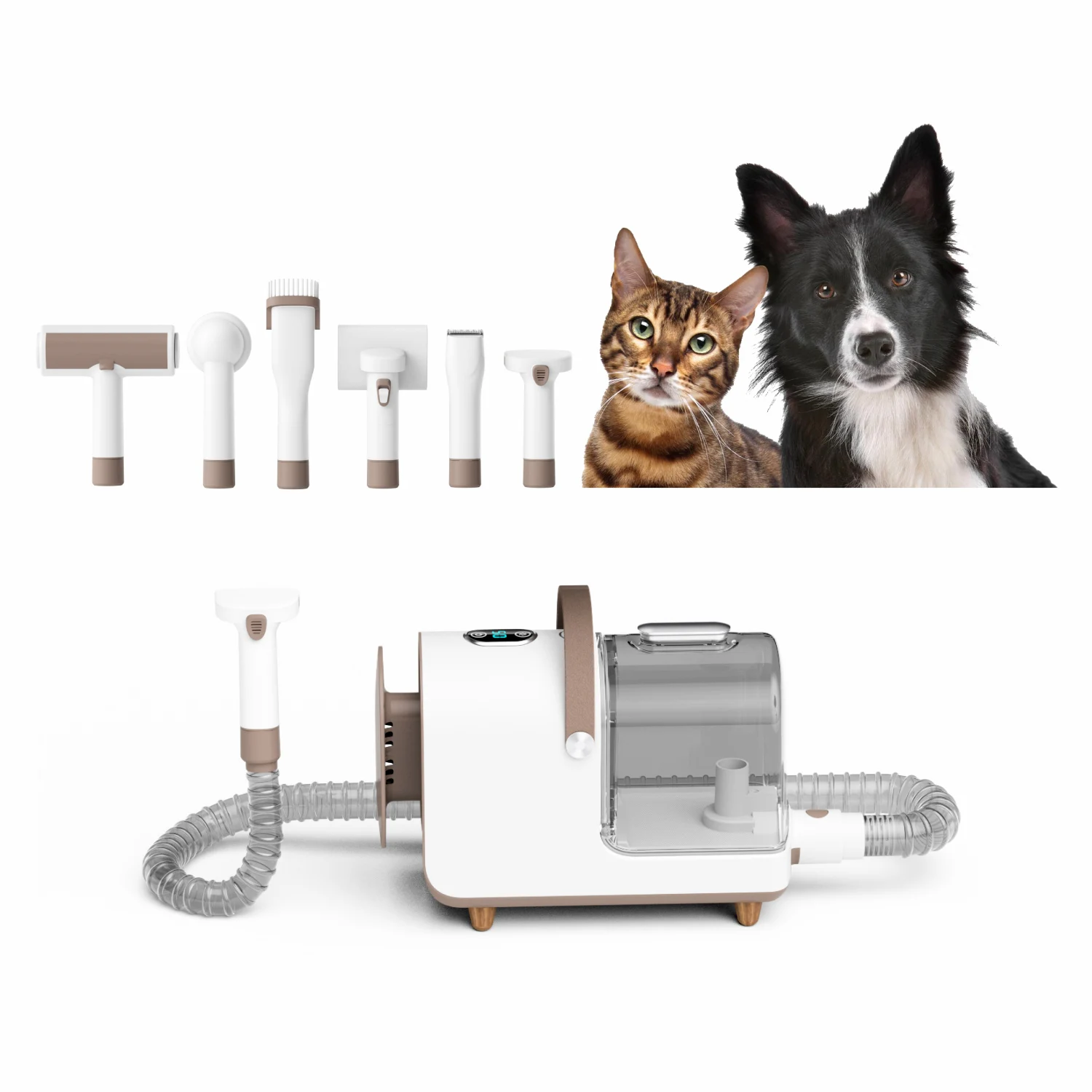 Pets Grooming Trimmer Pet Grooming Brush Hair Deshedding Tool Dog Cat Grooming Vacuum Kit