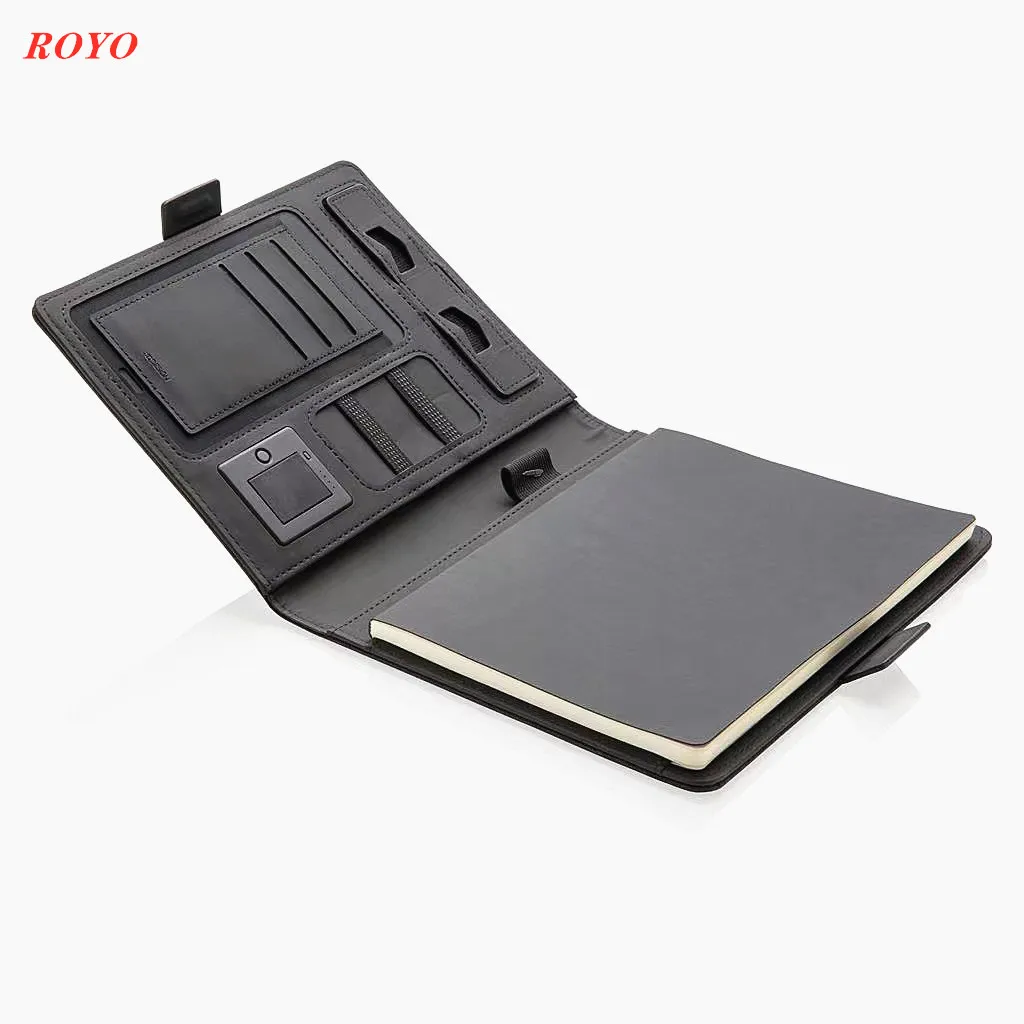 Power Bank notebook wireless charger notebook diary with power bank and usb flash drive luxury digital notebook custom