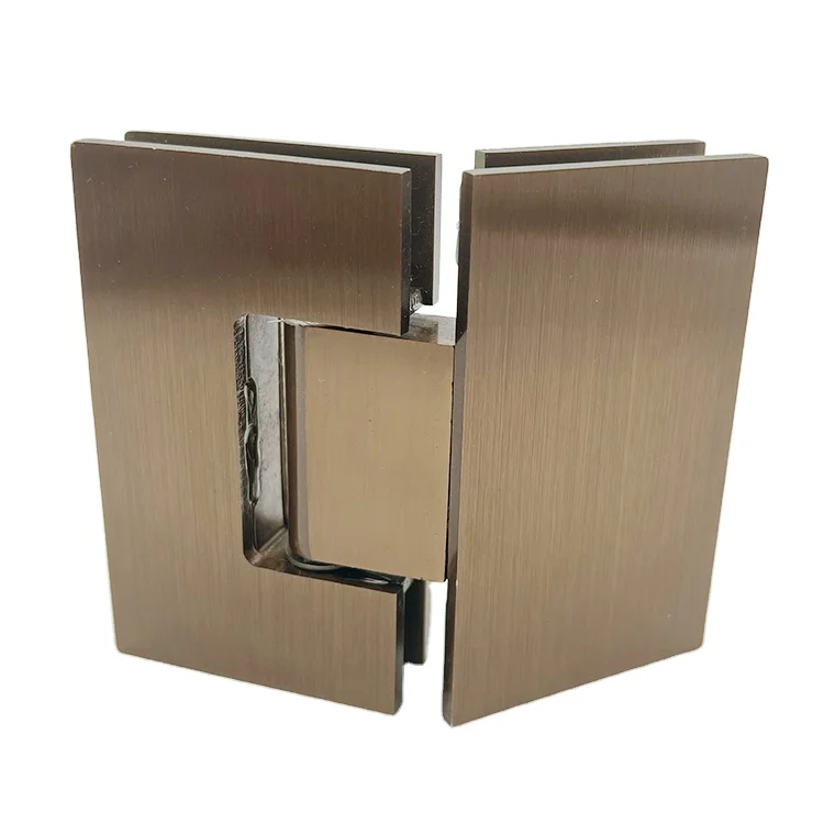 Manufacturer 304 Stainless Steel 135 Degrees Brushed Copper Door Clamp Adjustable Soft Close Hydraulic Shower Door Glass Hinge