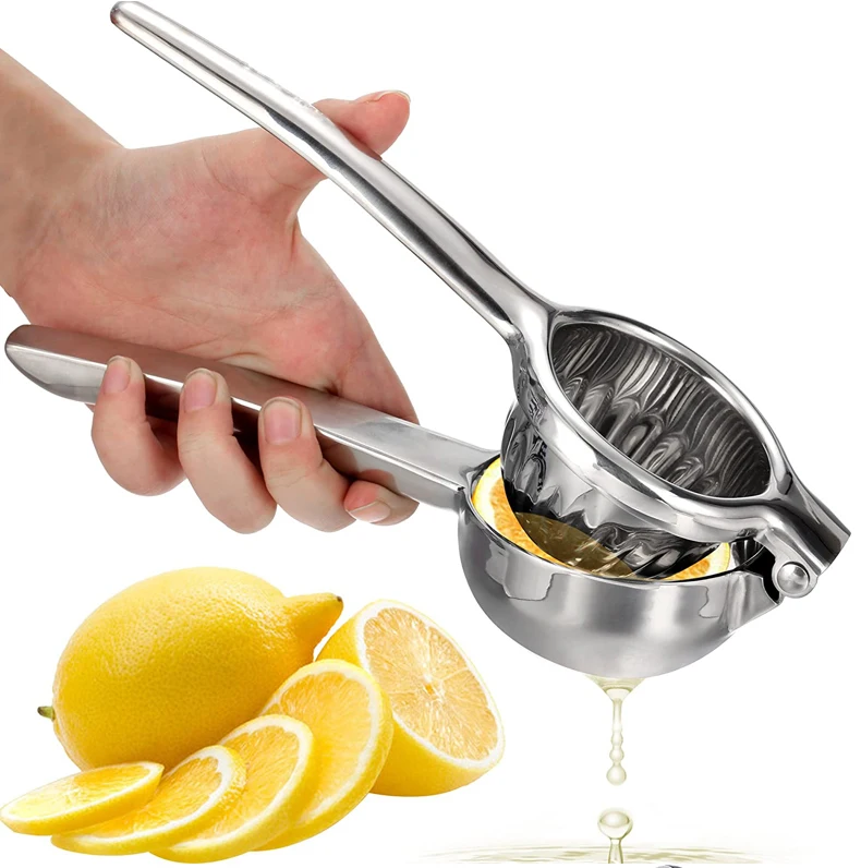 Lemon Squeezer Stainless Steel 304 - Manual Citrus Press for Lemon and Lime| Premium Large Handheld Fruit Squeezer for Fresh Ci