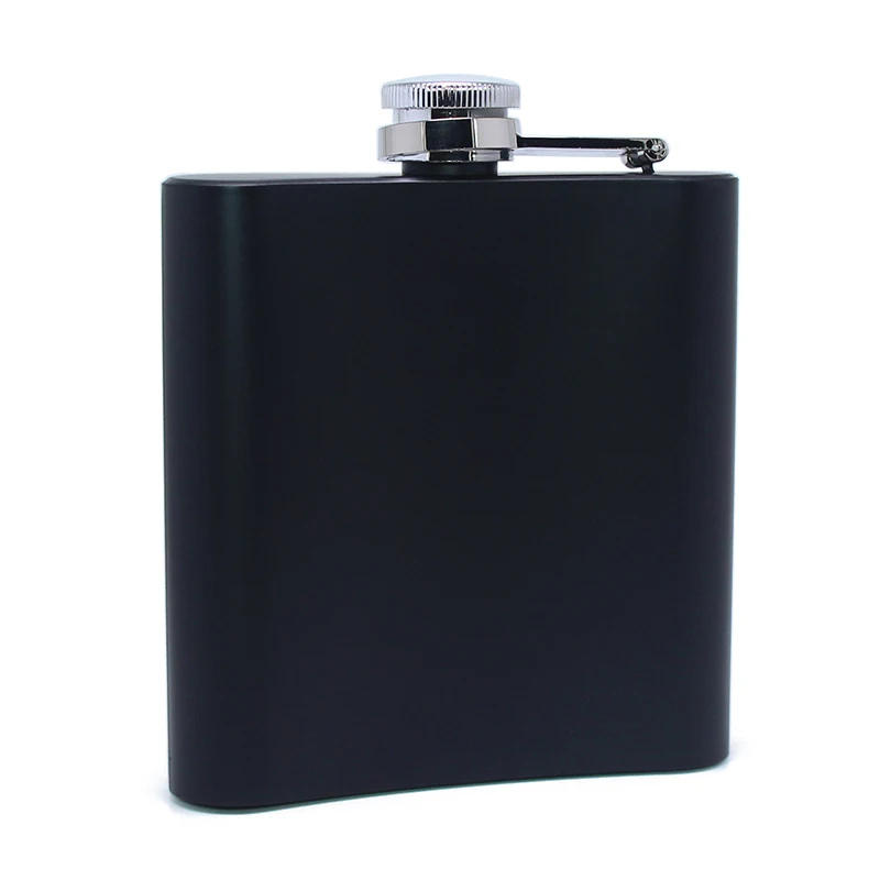 6oz Black Portable Kettle 7oz Wholesale Custom Hip Flask Promotional Metal 8oz Men Gifts Travel Wine Stainless Steel Black Flask