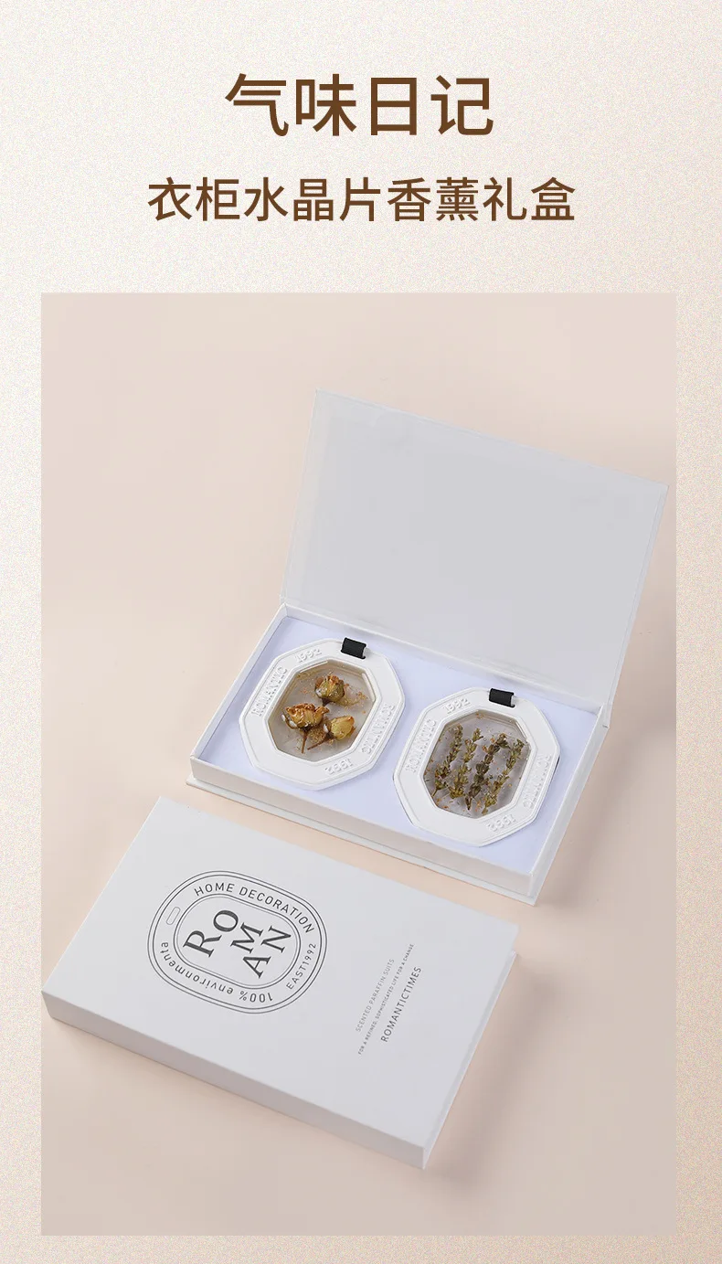 FLORESCENCE Luxury Aromatherapy Christmas Aroma Room Air Freshener Dried Flower Gypsum Scented Candle Wax Tablet Gift Set