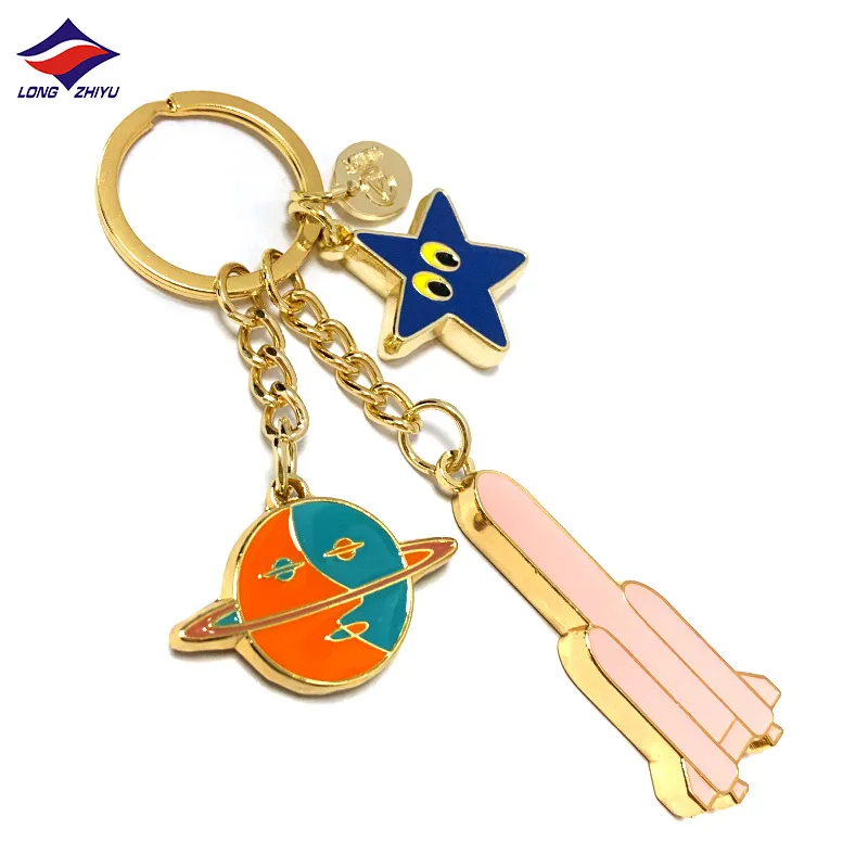 Longzhiyu 15years manufacturer custom soft enamel keychain accessories beautiful initial keychain