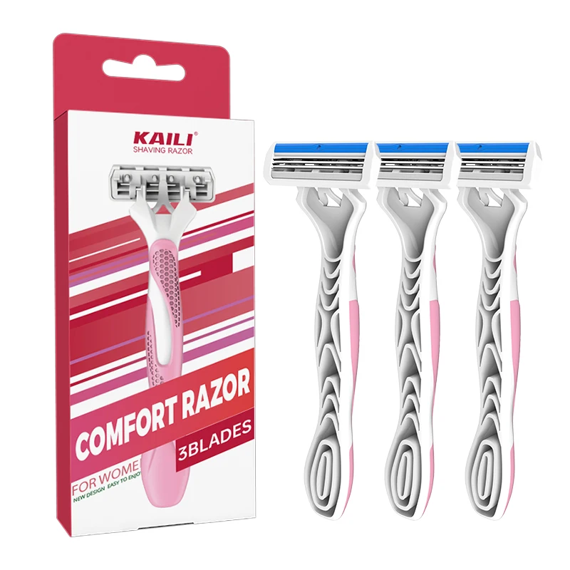 3 blades disposable pubic hair remover shaving razor disposable razor blades for women shaving