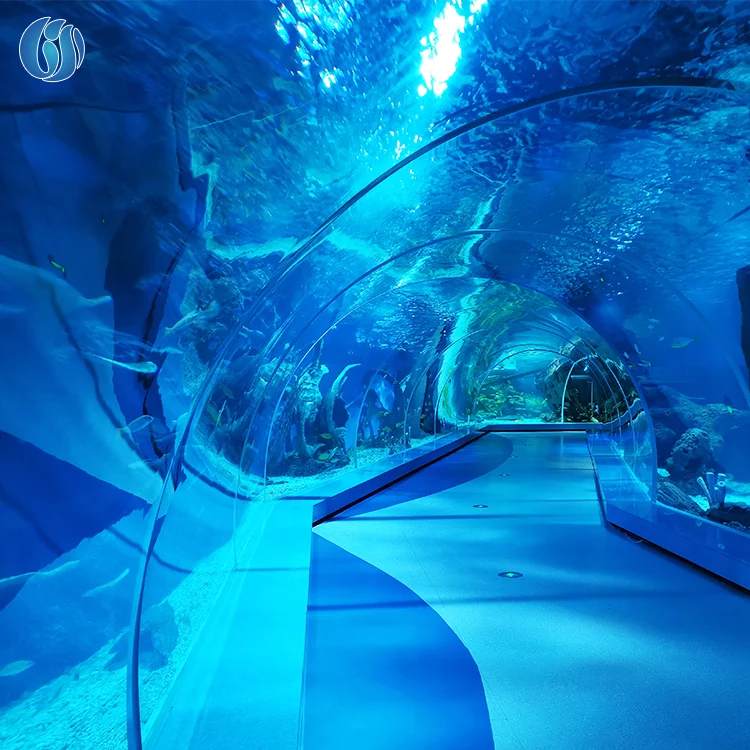 Lesheng Large-scale entertainment facilities construction acrylic lazy river tunnel with high light import material