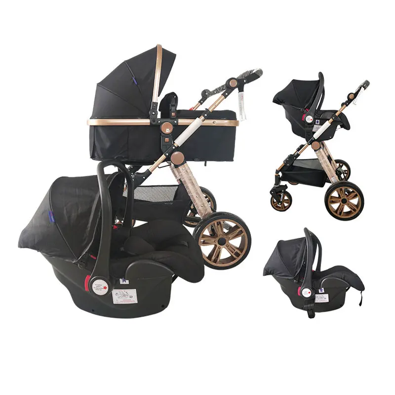 Wholesale Cheap Leather 3 In 1 Baby Pram, Reborn Baby Folding Baby Strollers/