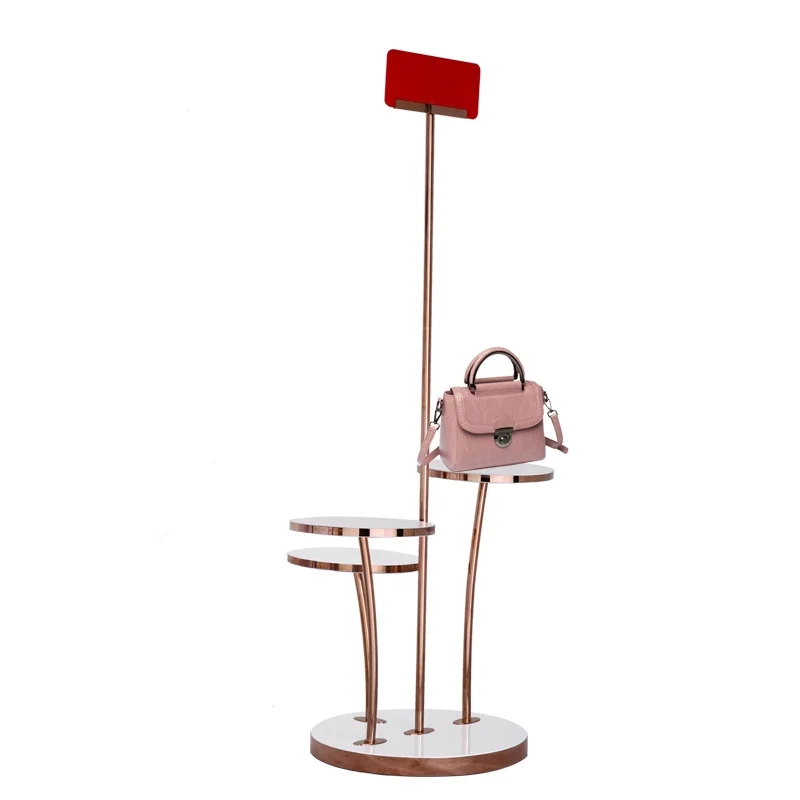 Handbag wood display gondolas shelf shop counter table for garment store