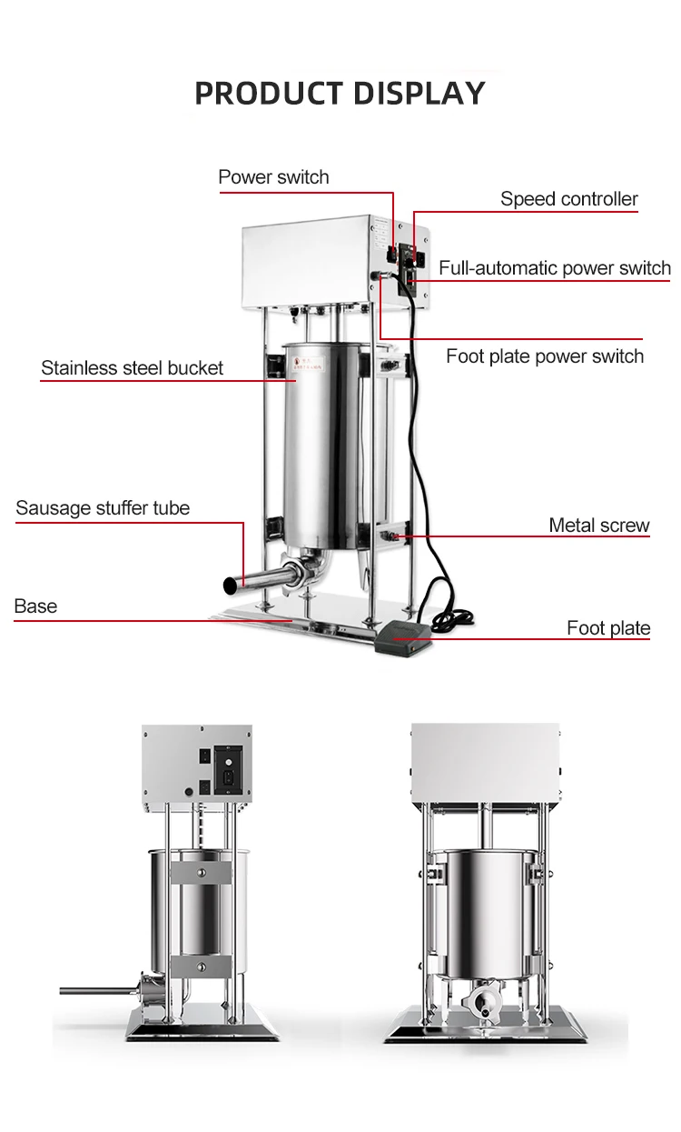 Automatic 10L Electric Sausage Making Machine Sausage Filling Machinery industrial manual Electric Sausage Stuffer