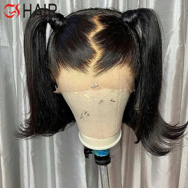 GS Wholesale Factory Price Short bob wig, 6a grade virgin hair 10-14' bob wigs for black women, 150% density lace front wigs