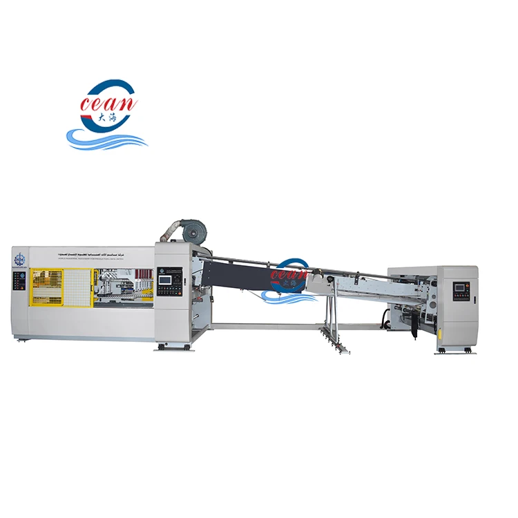 Fully adsorption automatic carton making line corrugated cardboard folding gluing linkage line