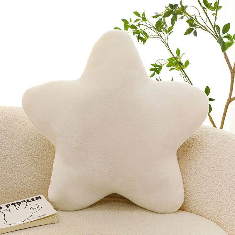 INS nordic stuffed star pillow soft mink plush toy cushion girl heart cream color star plush pillow