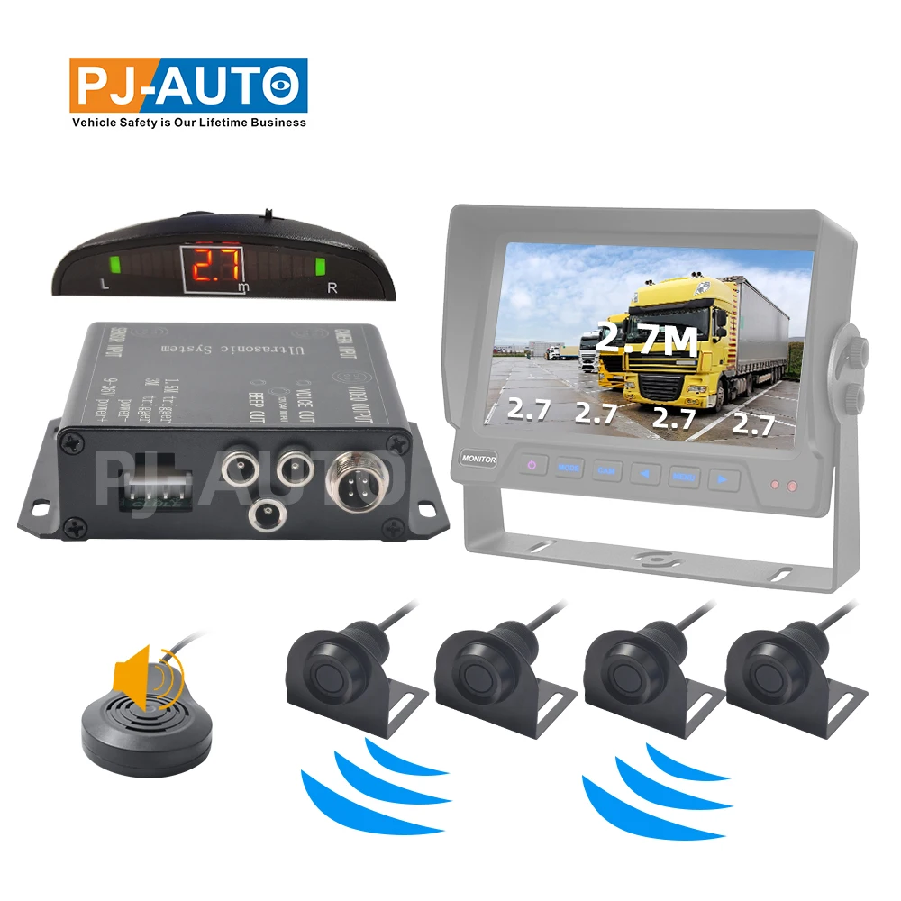 PJAUTO Front Rear Truck Bus Assistant Blind Spot Detection Backup Reverse Camera Car Parking Sensor System For Truck Bus Car
