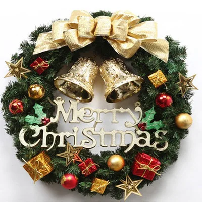 
30cm christmas ball wreath for front santa door decorative Christmas Santa wreath 