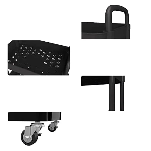 Rolling Storage Cart 3 Tier Organizer Mobile Shelving Unit Storage Rolling Utility Cart with Wheels for Kitchen Bathroom Laundry