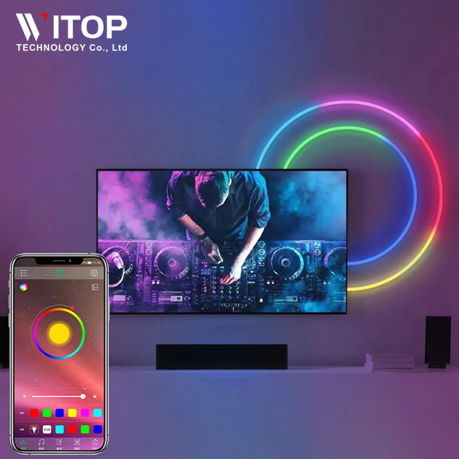 Addressable Silicone Neon Tube LED RGB Flexible Strips Lighting 2m 3m 5m APP smart RGB Dream Color Flex Neon Sign Rope Light