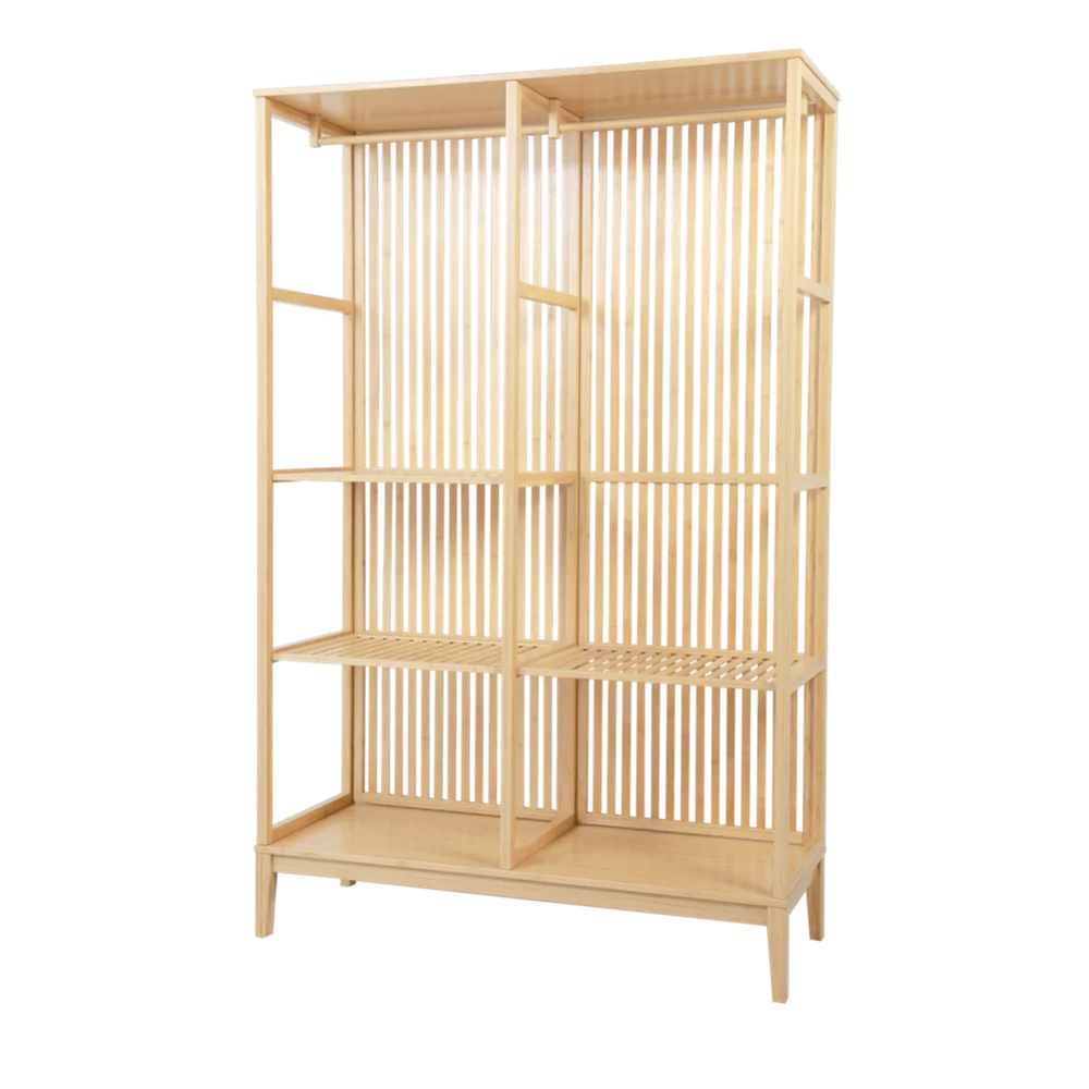 bamboo nature color office storage cabinet high capacity entrance large bamboo office cabinet furniture with door