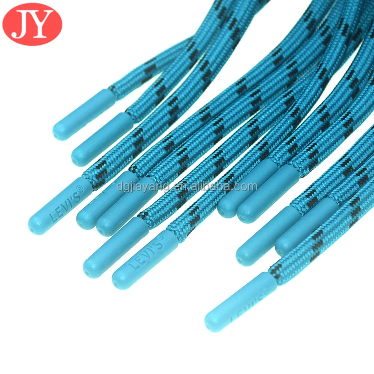 Source manufacturers wholesale plastic shoe lace head flat or round aglet cord ends handbag rope with plastic tipping