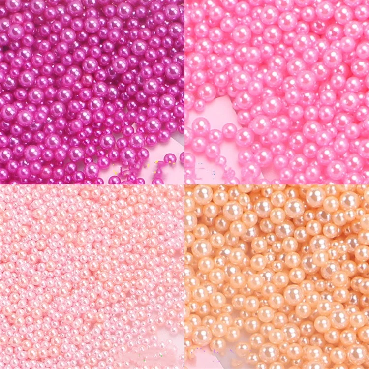 
Mixed color non-porous round artificial resin pearl DIY crystal glue, used for handicraft decoration slime accessories 