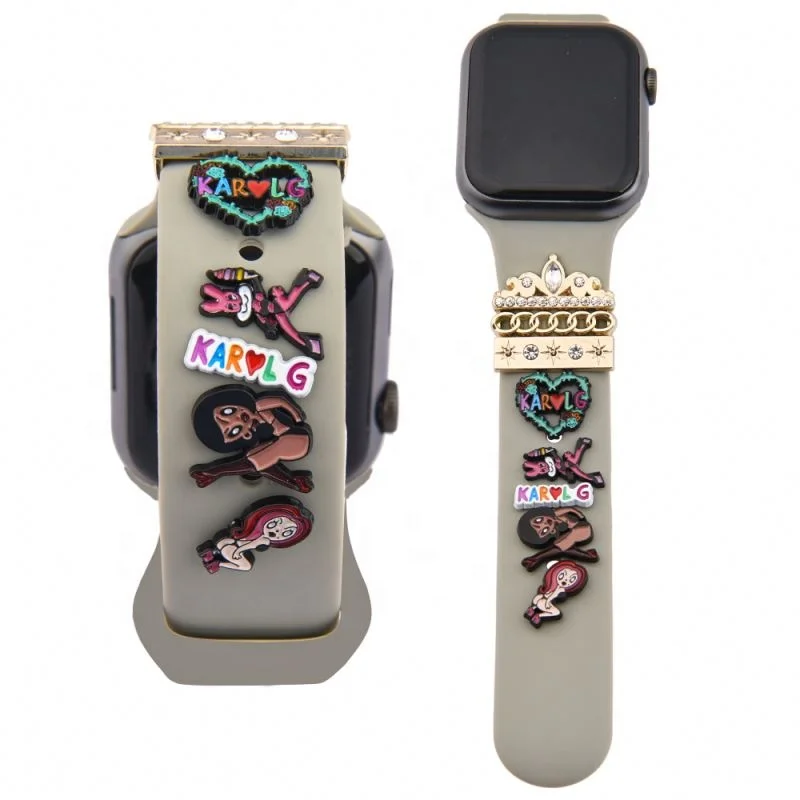 popular cartoon karol g design metal watch bad charms decoration accessories for watch band