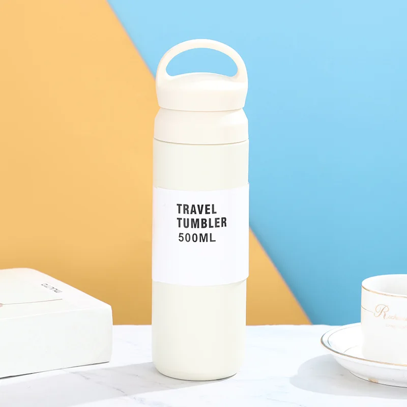 Custom logo sealed leak proof 304 stainless steel thermos cup vacuum coffee cup with handles