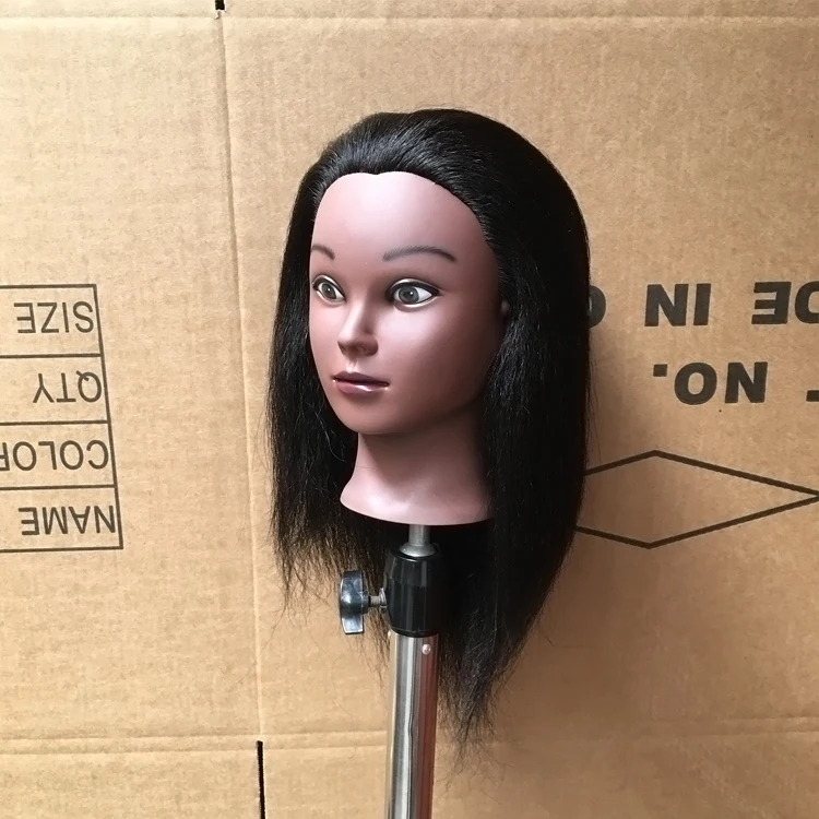 Training Heads African Real Hair Hairdressing Wig Real Hair Model Head Training Head Braid Hair Mannequin