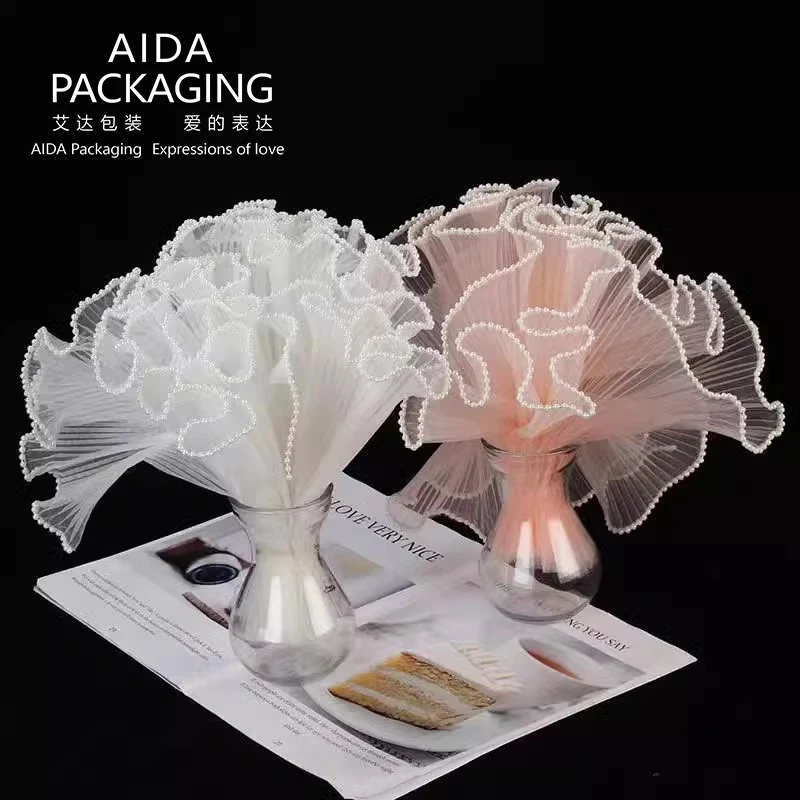 AIDA korean Wave Yarn Korean Flower wrapping mesh paper For Florists bouquet Packing