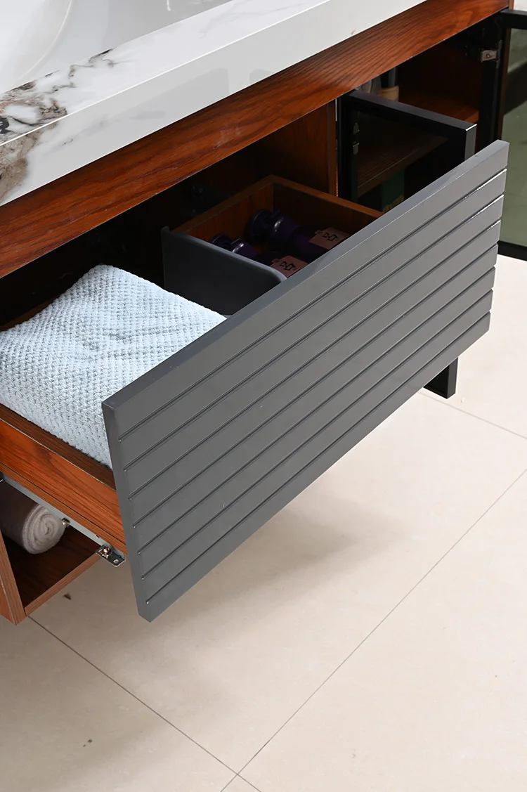 PVC NEW modern side cabinet hotel LED lighted mirror bath room vanity