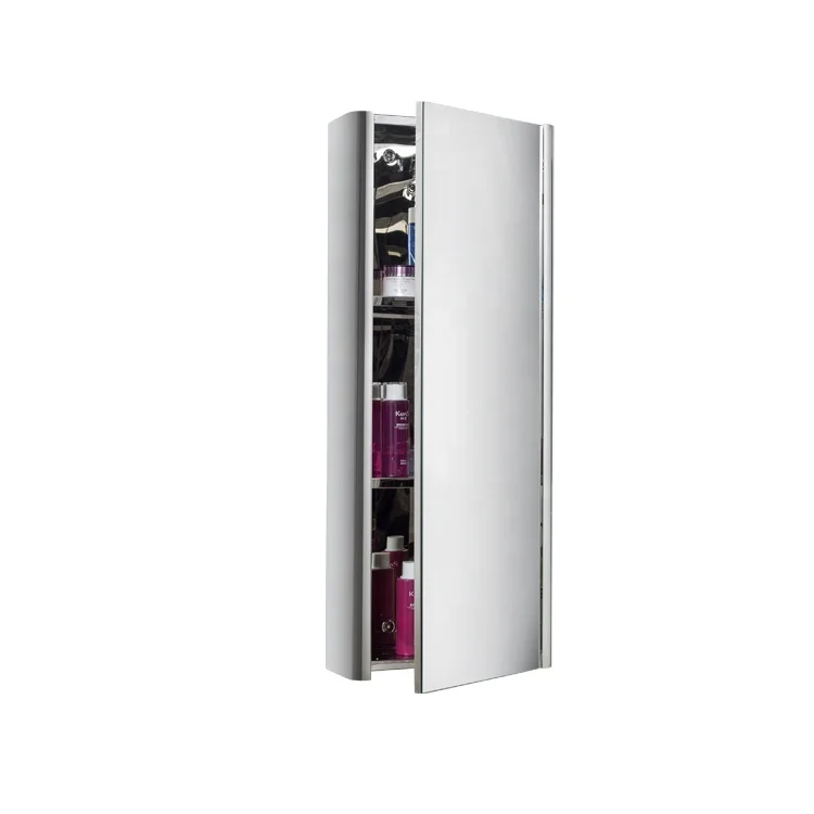 wall mounted medicine organizer storage hanging mdf multi function waterproof luxury furniture pvc led light  bathroom cabinet