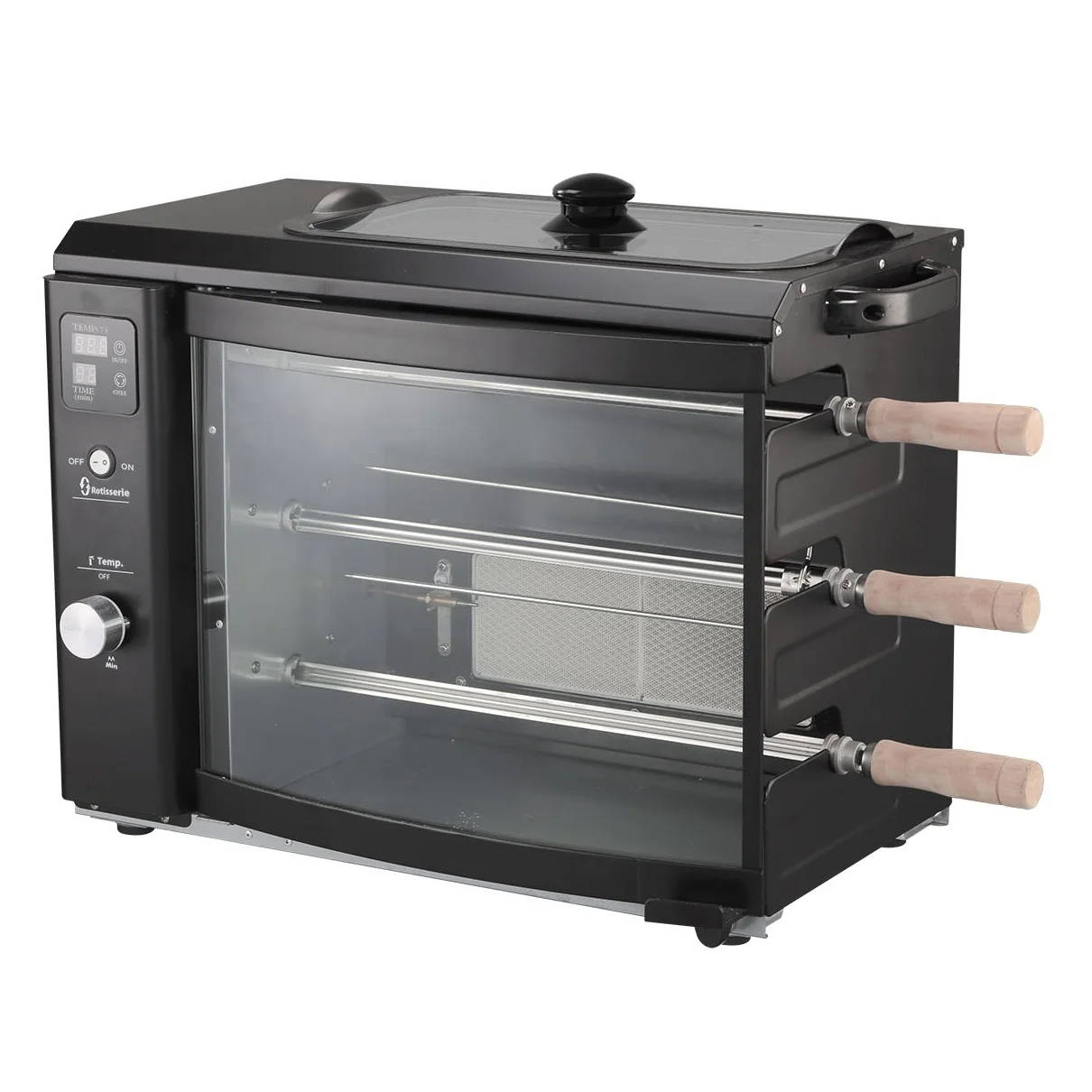 38L Digital Timer Rechargeable Grill Rotisserie BBQ Chicken Toaster Gas Oven