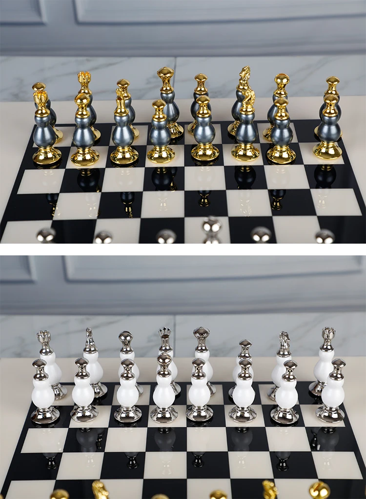 Luxury top rated chess board wood with chess for home decoration chessboard
