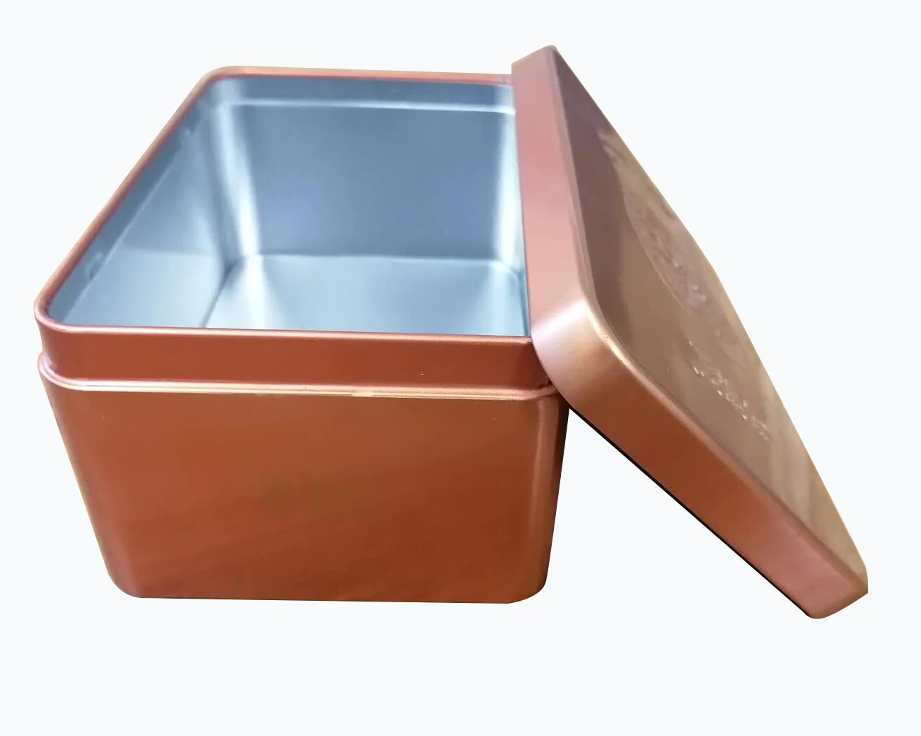 
Custom color golden/silver rectangle food packaging boxes metal tin container for biscuits candy cookies 