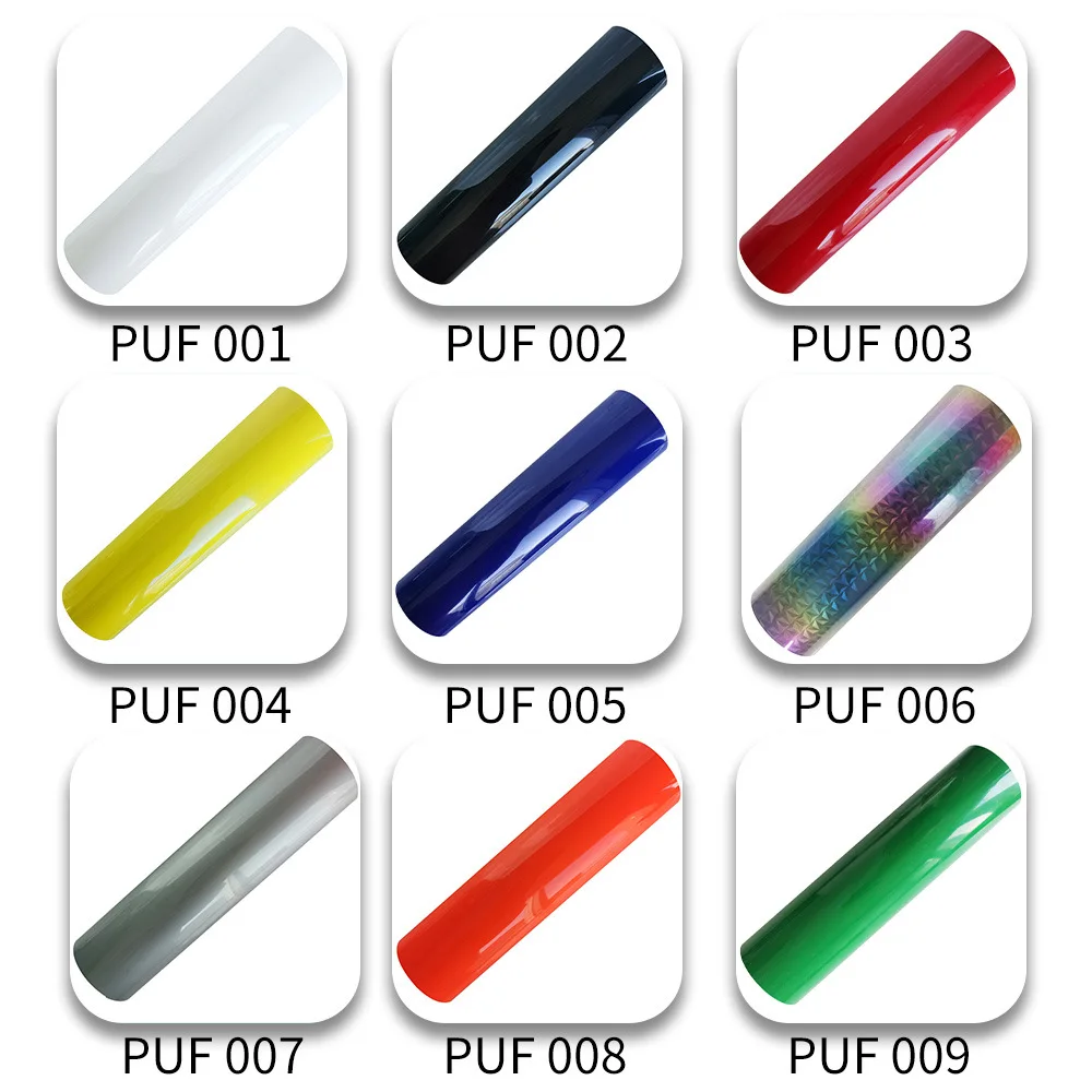 Custom Logo 3D Sticky HTV PU PVC TPU  Thick Flex Printing Sublimation Vinyl Stickers Heat Transfer For Clothes Letter