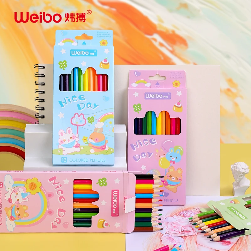 Weibo 12 Colors Cute Professional Drawing Pencils Set Oily Wood Color Pencils Artist Graffiti School