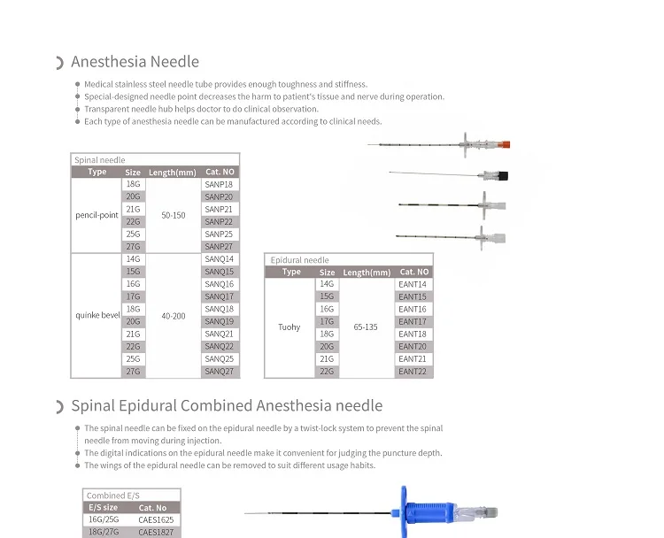 Одноразовый стерильный карандаш Tuoren коническая анестезия спинномозговая игла и эпидуральная Tuohy