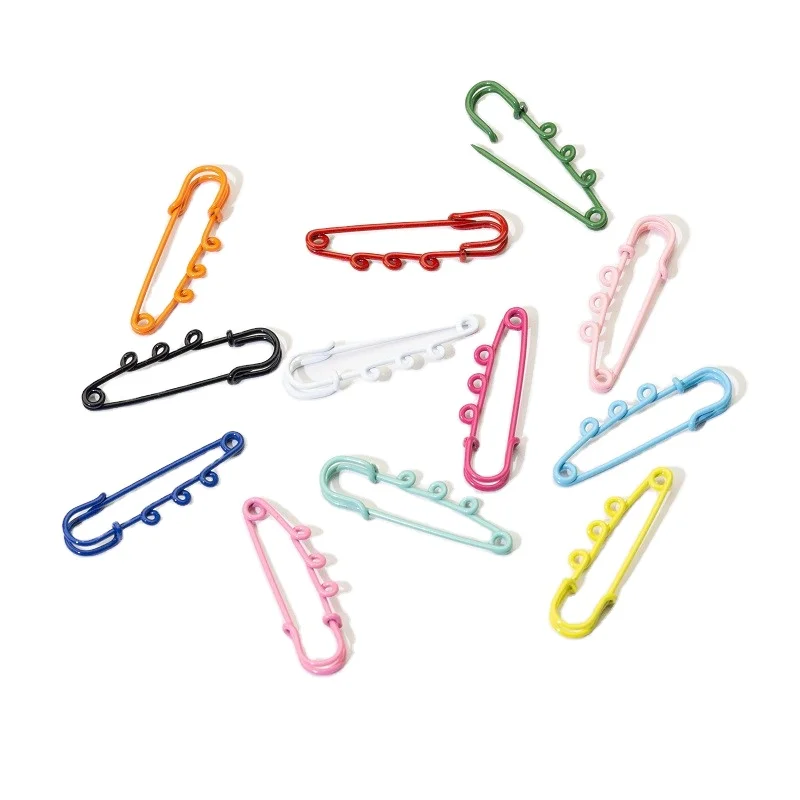Colorful  Heavy Duty  Safety Pins with 3 Loops for Blankets Skirts Kilts Knitted Fabric Crafts